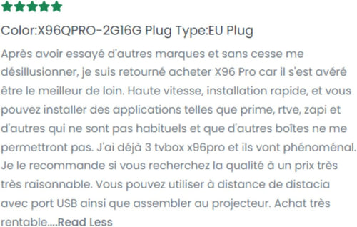 X96 Modèle QPro Meilleur Android Box Android 10, boitier Smart Video Ultra HD 4K, 2g/16g, WiFi..