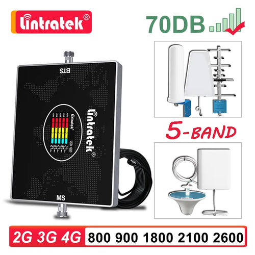 Lintratek 5 Band Booster de Signal GSM Amplificateur de Réseaux de tél –  SmarterSolutionS
